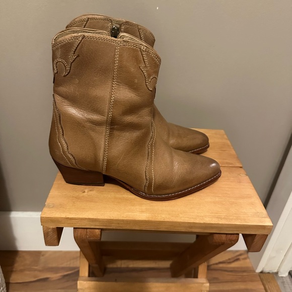 Free People Brown Leather Ankle Boots - Picture 3 of 10